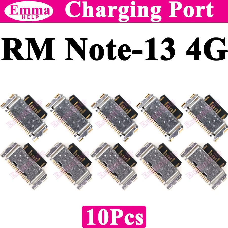 10 Stück USB-C Ladeanschluss Steckverbinder für Xiaomi Redmi Note 11 12 13 Pro Plus 12s 11s 14Pro 4G 5G 12Pro in Silber - Bild 2