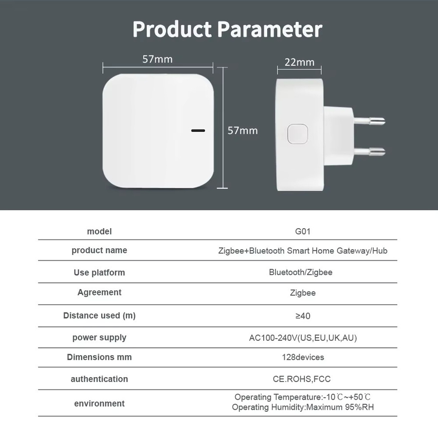 Tuya Zigbee Bluetooth Smart Home Gateway Hub Multimode Bridge in Weiß für Smart Home Automation mit Alexa Unterstützung - Bild 3