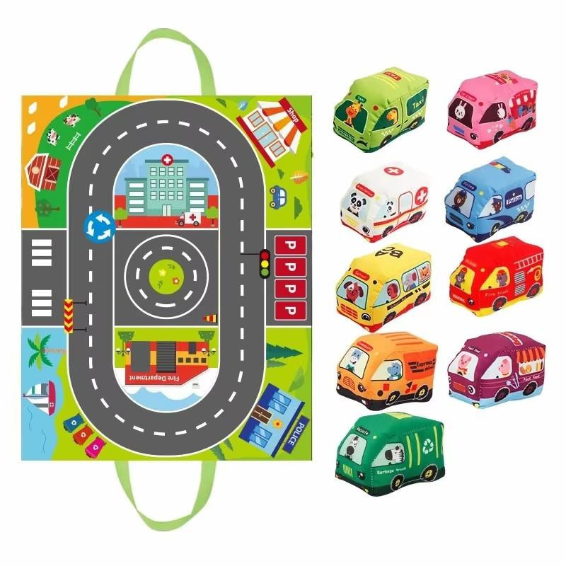 Yiran toy Weiches Auto-Spielzeug-Set mit Spielmatte & 6 Fahrzeugen 6-teiliges Set - Bild 2