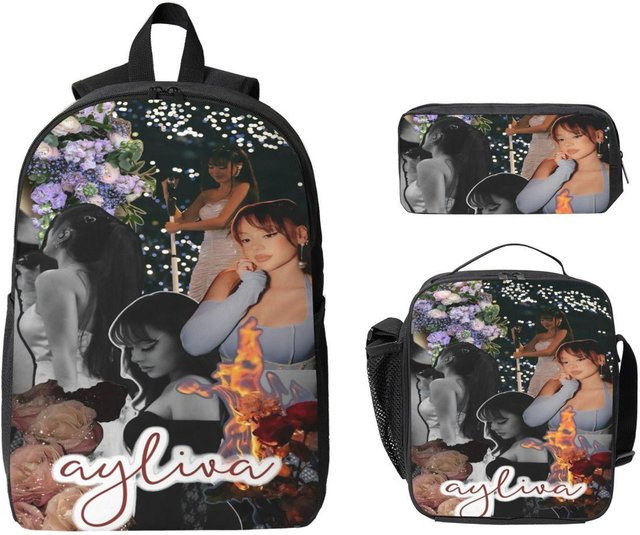Fancy Style Studio Ayliva Singer Tour 2025 Schulranzen Set für Jungen und Mädchen mit Rucksack, Federmäppchen und Brotdose, mehrfarbig, 3-teilig - Bild 1