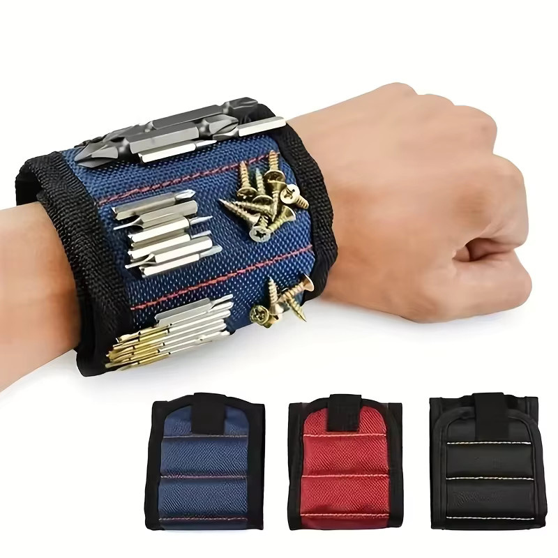 GUHE Magnetisches Werkzeug-Armband in Rot und Schwarz für DIY-Handwerk und Heimwerken - Bild 3