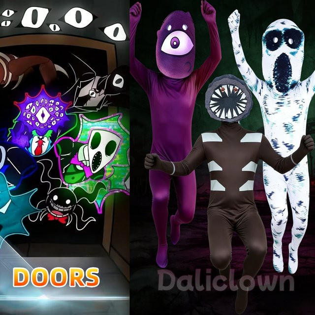 daliclown Doors Cosplay Kostüm, Monster Ambush Augenmaske Overall, Unisex - Bild 1
