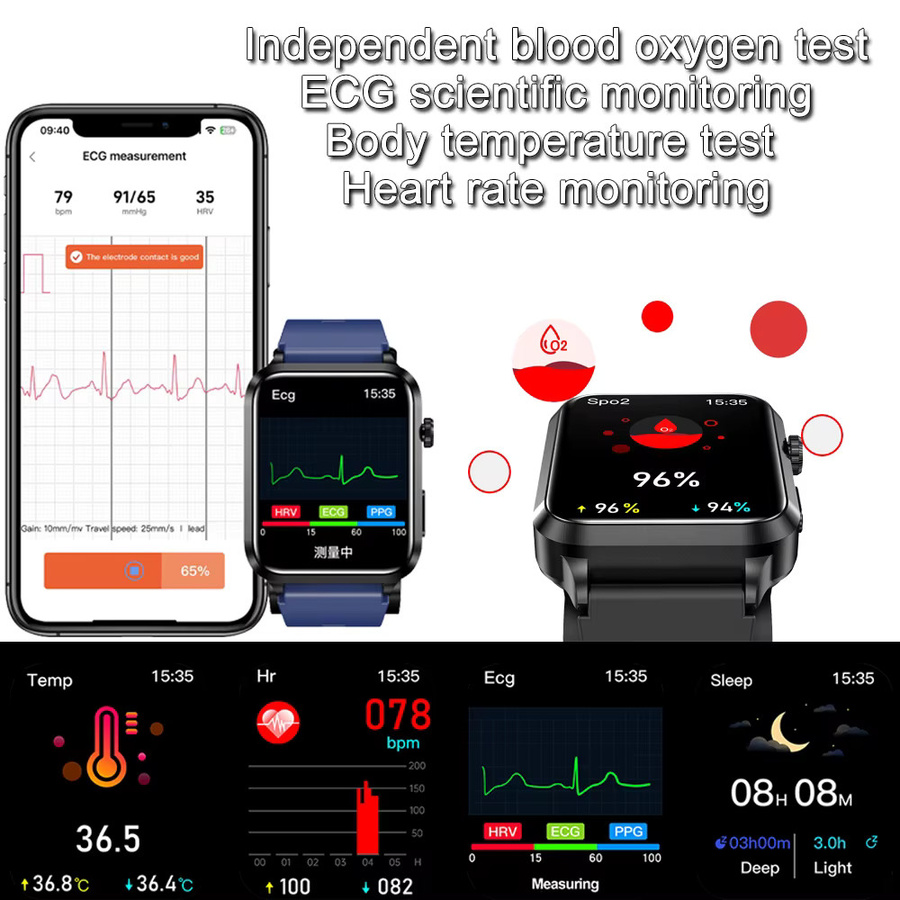 RNABAU Smartwatch, Blau, Silikon, Herren, wasserdicht - Bild 5