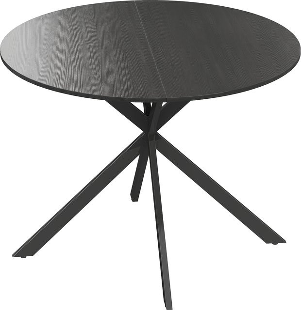 Runder Esstisch HOMCOM im Industriestil für 4 Personen, Durchmesser: 100 cm, Schwarz - Bild 1