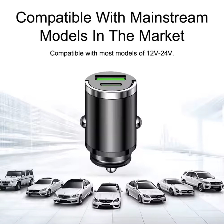 WDSZKMYF 200W Mini Dual Ports USB 2in1 Auto Ladegerät in Schwarz mit Schnellladefunktion für iPhone, Xiaomi, Huawei und Samsung - Bild 5