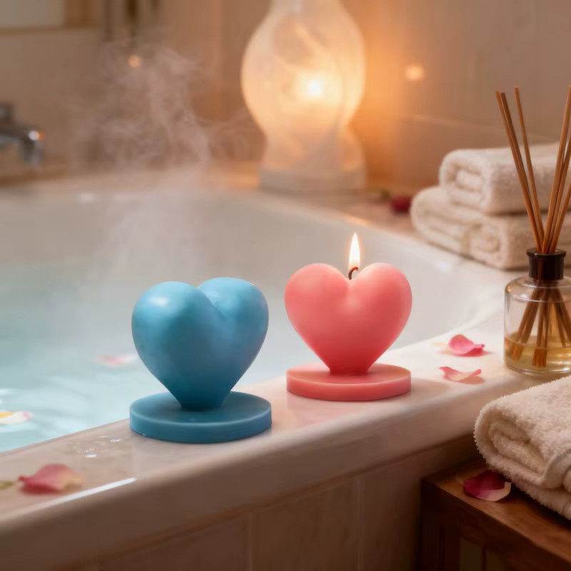 Silikon Kerzenform Herz 3D für DIY Geschenke aus Wachs, Harz, Zement oder Gips - Bild 2