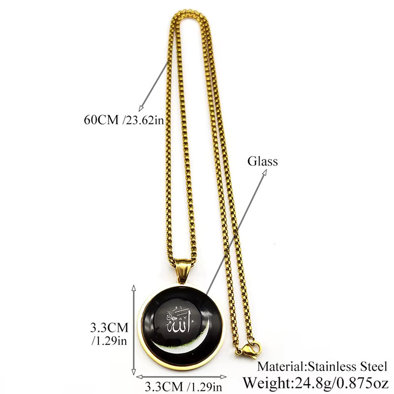 AFAWA Halskette mit Anhänger, Edelstahl, Gold, Unisex - Bild 3