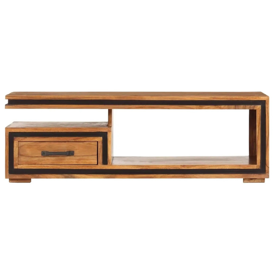 vidaXL Couchtisch aus Massivholz Akazie und Sheesham in Braun, B/T/H: 100 x 45 x 33 cm - Bild 2
