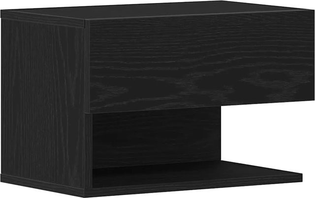 vidaXL Nachttisch Eiche Schwarz modern aus Holzwerkstoff B/T/H: 46 x 29,5 x 30 cm - Bild 1