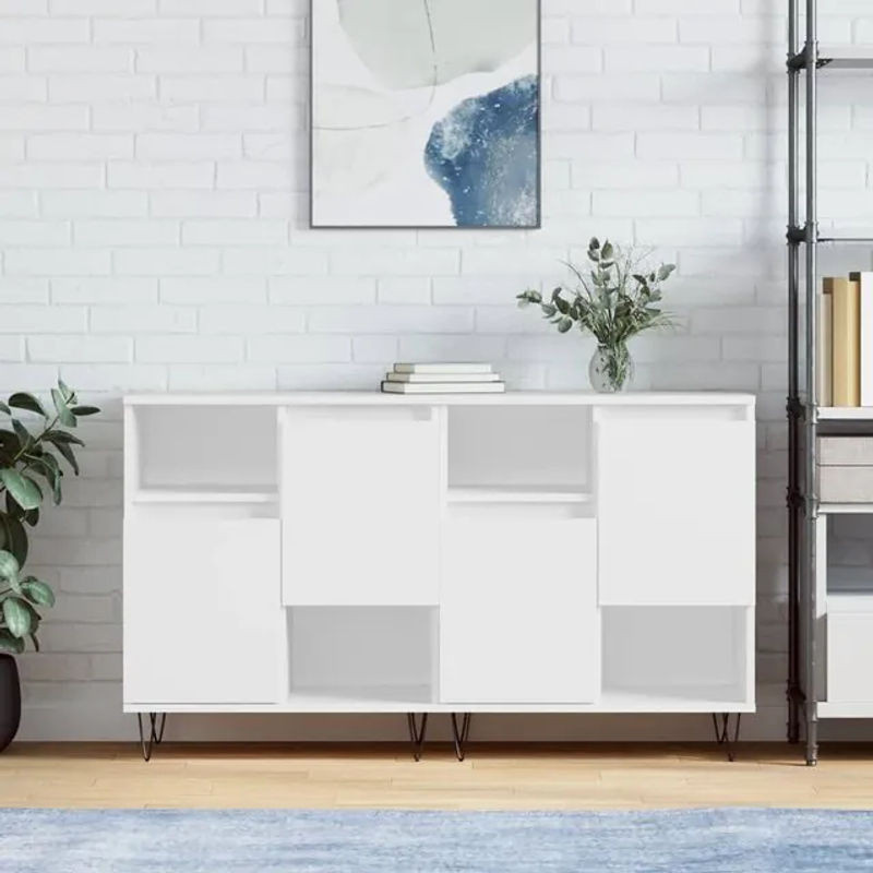 Vidaxl Schrank Set Classic mit Schiebetüren, 2 Stück, Weiß, Holzwerkstoff - Bild 1