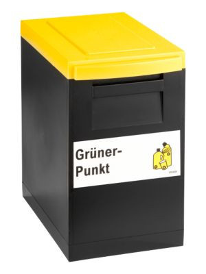 Modul-Sammelbox WSB Nord Sued mit Deckel und Griffen, Schwarz-Gelb, B/T/H: 35,0 x 30,0 x 20,0 cm - Bild 1