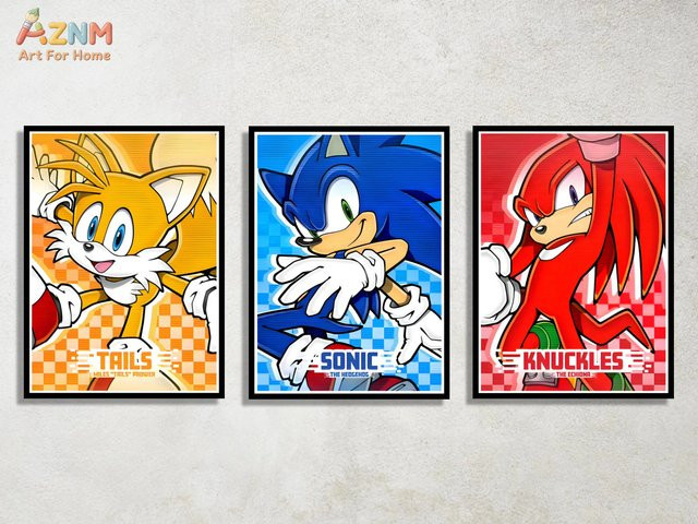 3er-Set Sonic the Hedgehog Paper Poster von Rastar in Multicolour zur Dekoration von Schlafzimmer, Party oder Spielzimmer - Bild 1