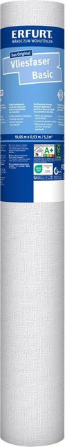 Erfurt Vliestapete Basic 101 Weiß, Farbe: Weiß, B/L: 53 x 1005 cm - Bild 1