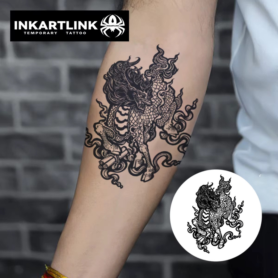INKARTLINK Kirin Xiangyun Tattoo-Patch, temporäres Tattoo, wasserfest - Bild 2