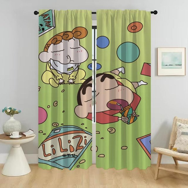 Bunte Tüll-Vorhänge als Raumteiler für Wohnzimmer und Schlafzimmer, 2er-Set, Mehrfarbig, Breite: 50 cm, Höhe: 70 cm - Bild 1