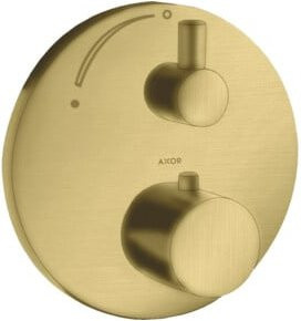 Hansgrohe Axor Uno UP-THM Fertigmontageset mit Absperrventil und Thermostat in Brushed Brass - Bild 1