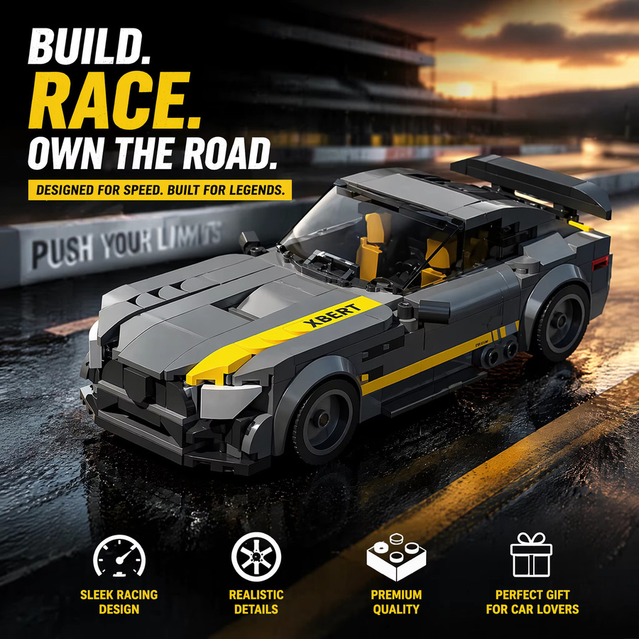 barweer Technologie GT-R Supersportwagen, Bausteine, 1:24 Maßstab, ab 14 Jahren - Bild 3
