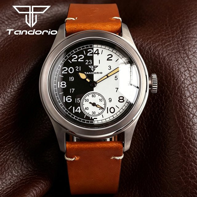 Tandorio Armbanduhr Automatik, Edelstahl, 38 mm, Leder, Herren - Bild 1