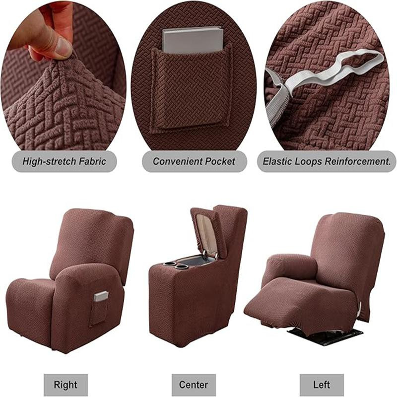 8-teiliges wasserdichtes Set Sofaüberzüge für 2-Sitzer Relaxsofas mit Mittelkonsole aus Polyester, rutschfest und waschbar - Bild 3