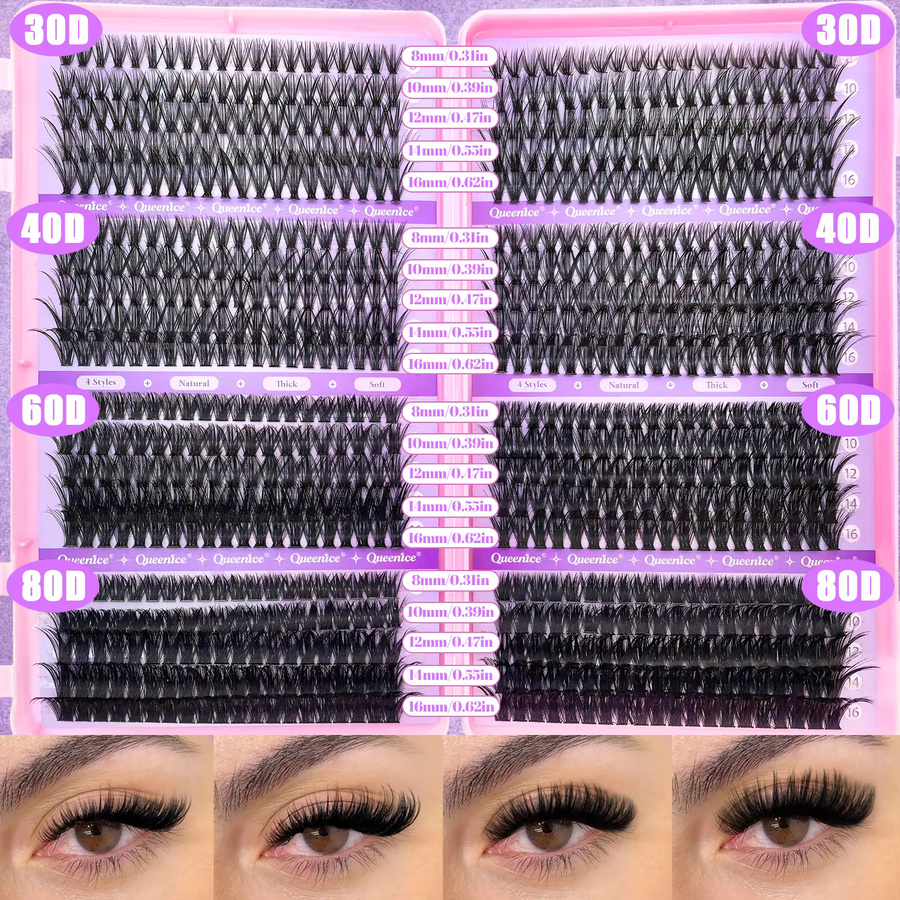 QUEENICE Wimpern-Cluster, Black, Unisex - Bild 2