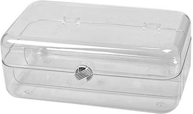 Kosmetikaufbewahrungsbox von OutsideWorld aus Acryl in Weiß mit transparentem Deckel zur staubfreien Aufbewahrung von Kosmetik und Schmuck - Bild 1