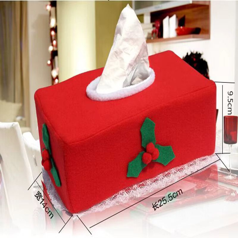 Atceawit Weihnachts-Taschentuchbox-Abdeckung mit Klee-Muster als kreative Weihnachtsdekoration und Serviettenhalter - Bild 3