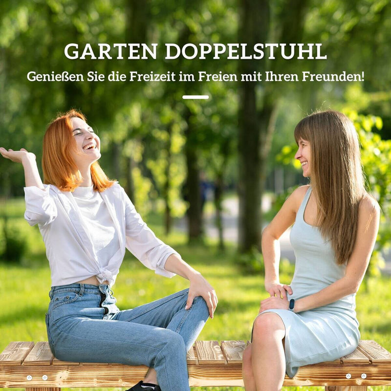 Outsunny Gartenbank aus Holz in Braun für Garten, Balkon und Terrasse, B/H/L: 38 x 35 x 110 cm - Bild 6