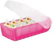 HAN Karteikasten CROCO DIN A8 quer pink transparent aus Kunststoff - Bild 1