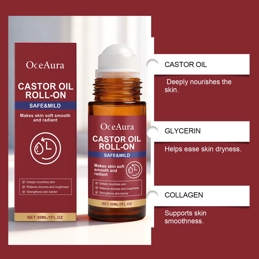 OceAura Rizinusöl Roll-On Serum, 30 ml, Unisex - Bild 2