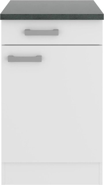 OPTIFIT Oslo214 Küchen-Unterschrank in Weiß mit Feinstruktur und modernem Design, Breite: 50 cm - Bild 1