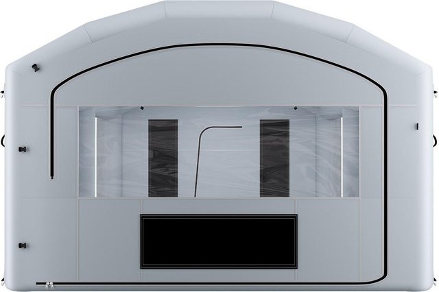 Buying Solutions Aufblasbare Lackierkabine in Grau und Weiß mit 750W und 950W Gebläsen, Tragbare Spritzkabine mit großem Filterwatte-System und Umkleidebereich, H x B x T: 3 x 8 x 4,5 m - Bild 1