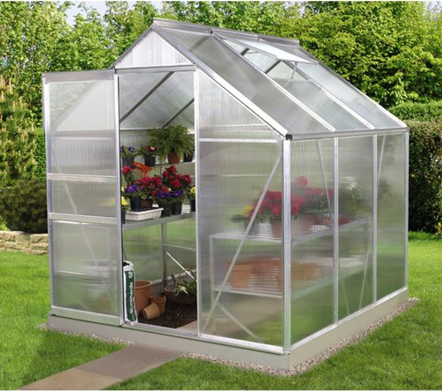 Vitavia Gewächshaus Venus mit 3,8 m² aus Aluminium und Polycarbonat in Silberfarben - Bild 4