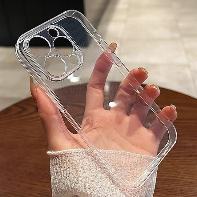 Transparentes Silikon Soft Case für iPhone 16 15 14 13 12 Pro Max Plus Mini Thin Clear Back Cover TPU Shell - Bild 1