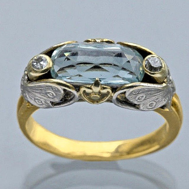 Ring Schmetterlingsmotiv, blauer synthetischer Zirkonia, Damen - Bild 1