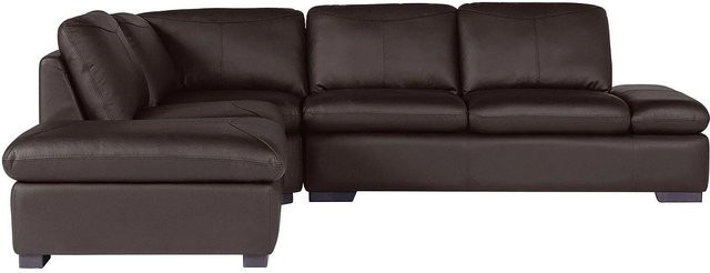 Vente-unique Sofa in Schokoladenbraun mit Rindsleder und modernem L-Shape Design, Breite: 268 cm - Bild 1