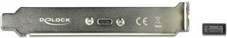 Delock USB 3.2 Gen 2 Slotblech mit Key A Stecker auf USB-C Buchse in Schwarz und Silber - Bild 2