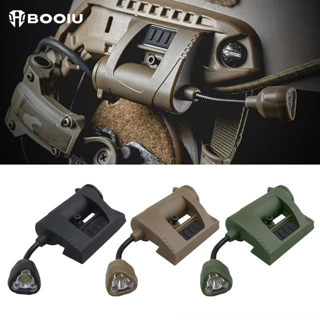 BOOIU Taktische LED Helm-Taschenlampe für Outdoor, Jagd und Radfahren in Schwarz mit 3 Modi - Bild 1