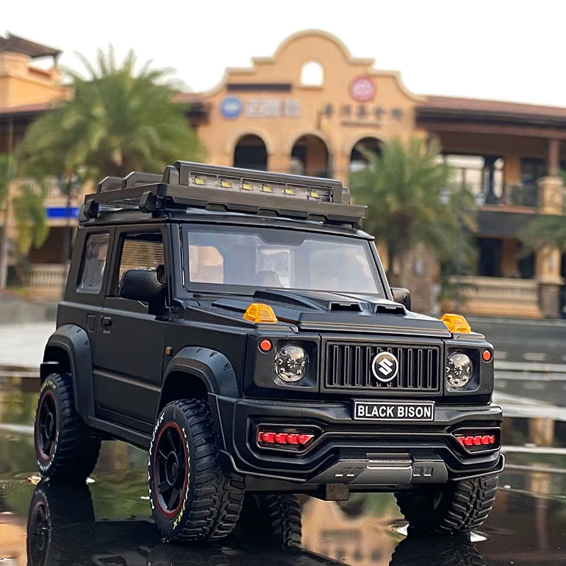 MAKEDA Suzuki Jimny Geländewagen Automodell Metall 1:18 Schwarz - Bild 3