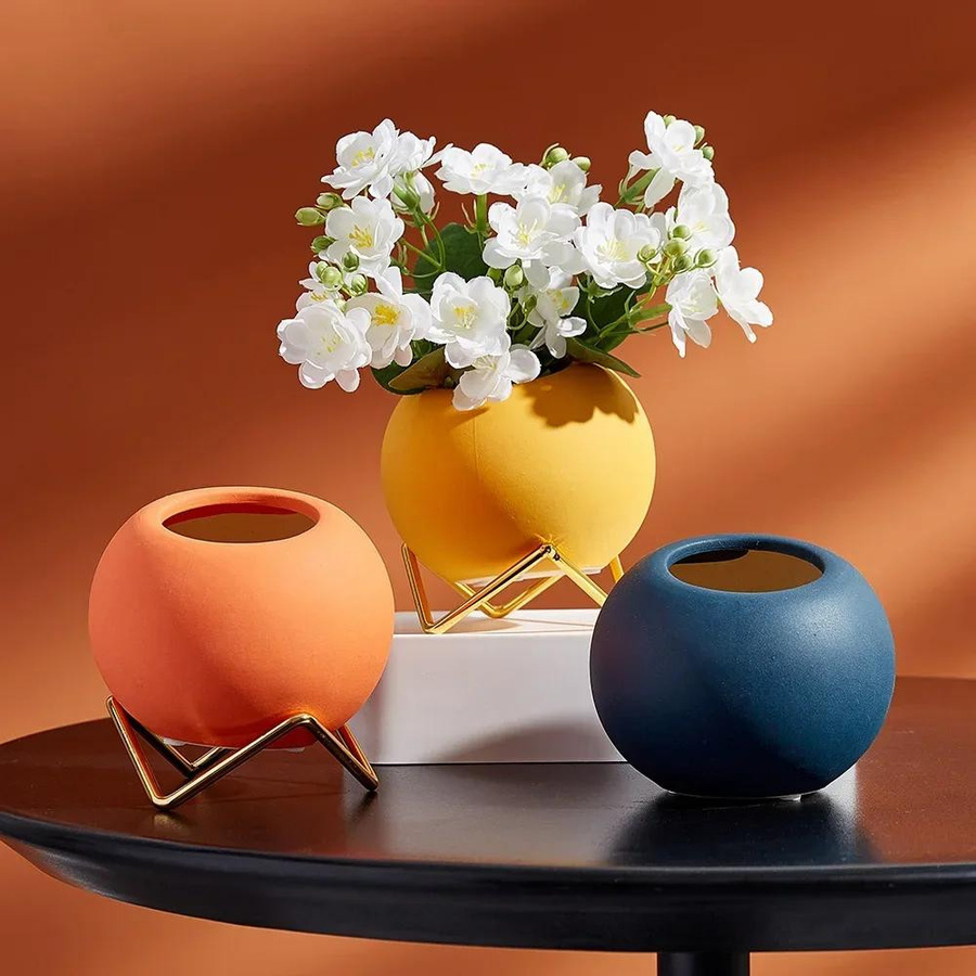 Morandi Keramik Blumentopf im modernen Design für Desktop-Blumenarrangements und getrocknete Blumen von Household supplies MH - Bild 2