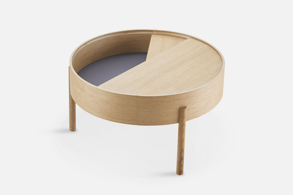 Woud Arc Beistelltisch modern braun mit drehbarer Tischplatte - Bild 2
