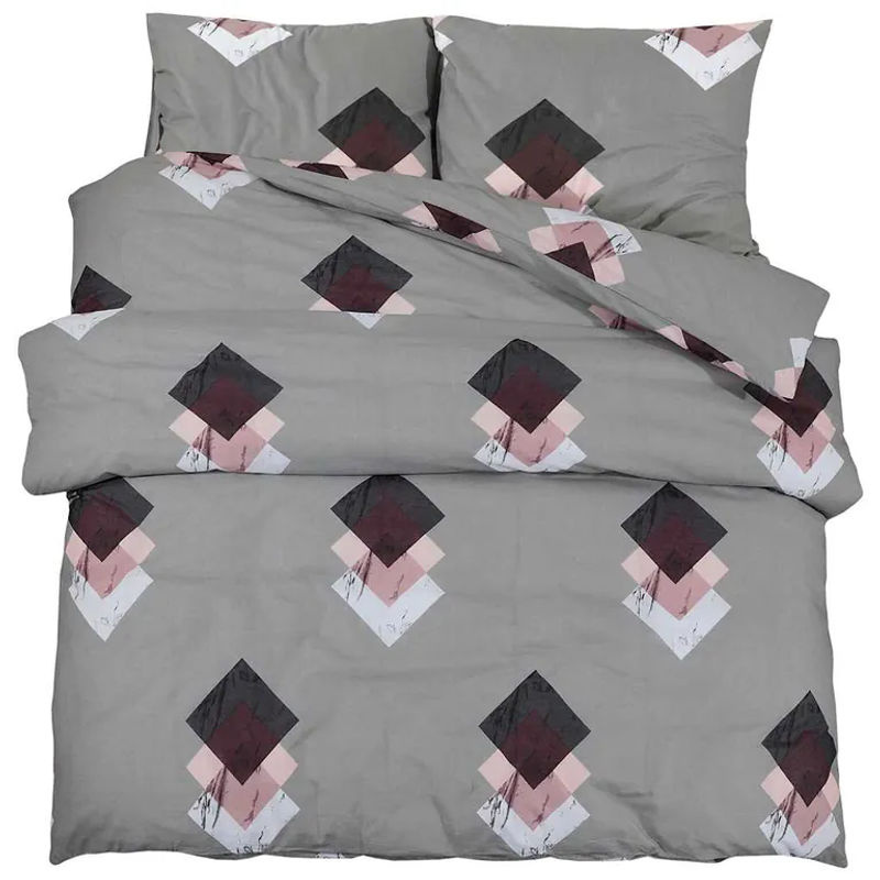 vidaXL Bettwäsche-Set aus Baumwolle in Grau, bestehend aus 1 Deckenbezug (200 x 220 cm) und 2 Kissenbezügen (80 x 80 cm) - Bild 4