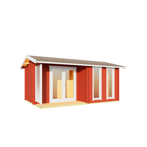 Lasita Gartenhaus Maja Riverside aus Fichtenholz in Schwedenrot mit Satteldach und Boden, B/H/T: 540 x 250,8 x 357,1 cm - Bild 3