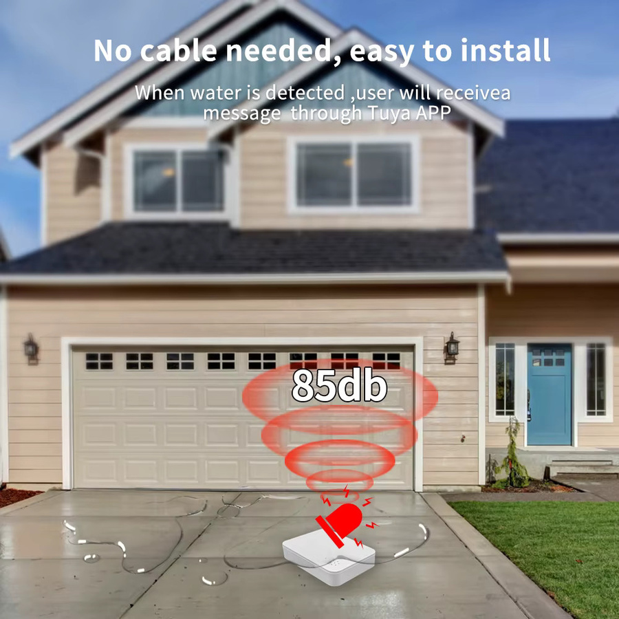 Lincukoo Tuya ZigBee3.0 Intelligenter Wasserleck-Sensor mit Sirenenalarm, Weiß - Bild 4