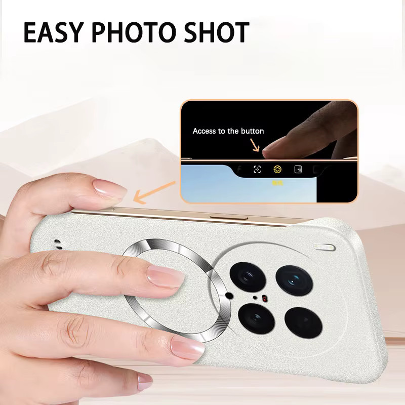LYYDFUMAN Magnetische rahmenlose Sand Rock Matte Hülle für Vivo X300 X200 Pro Mini X100 X100S Pro in Blau, Ultradünne stoßfeste Hartschale mit MagSafe Kompatibilität - Bild 2
