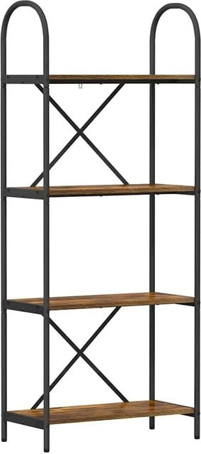 vidaXL Bücherregal Eiche Geräuchert, modernes Standregal aus Holz und Metall für Wohnzimmer und Home Office, B/T/H: 60 x 30 x 146 cm - Bild 1