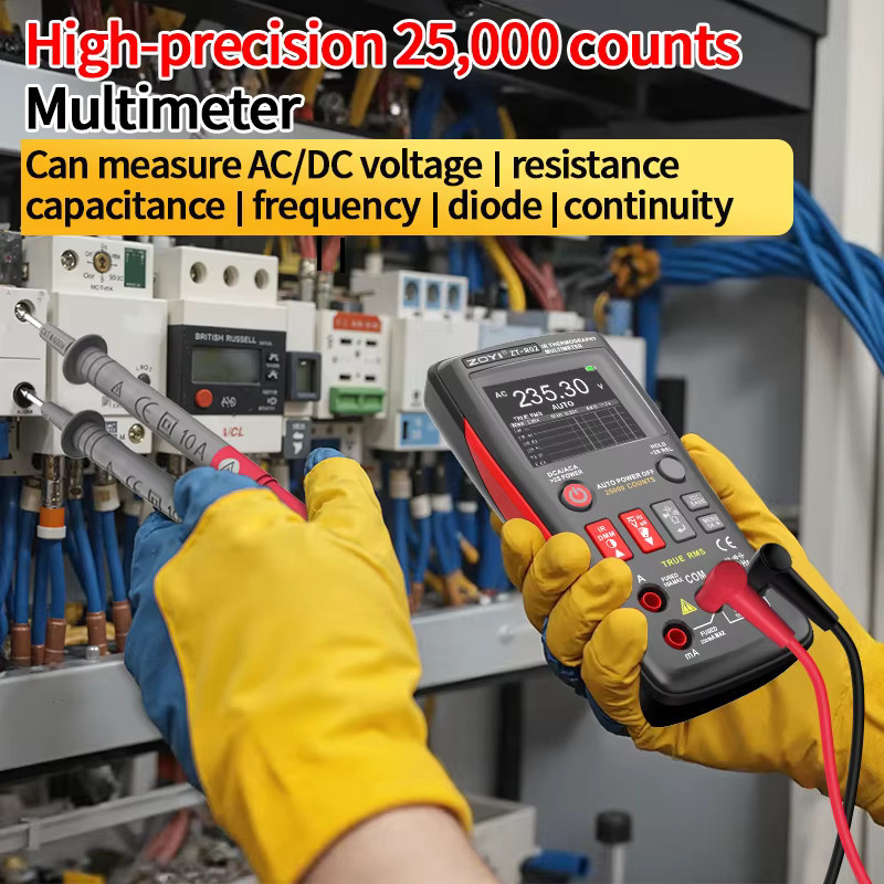 ZOYI ztR02 Hochpräzises Wärmebild-Multimeter in Schwarz mit 240x240 Auflösung und Messbereich von -20 bis 550 °C - Bild 4