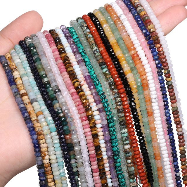 xilitata Perlen Amethyst Malachit Amazonit, 4x2mm, 15'' - Bild 1