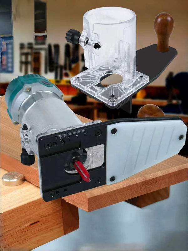 FNICEL Präzisions-Trimmer-Fräser Set mit transparenter Tauchbasis und Führungsplatine zur Holzbearbeitung - Bild 6