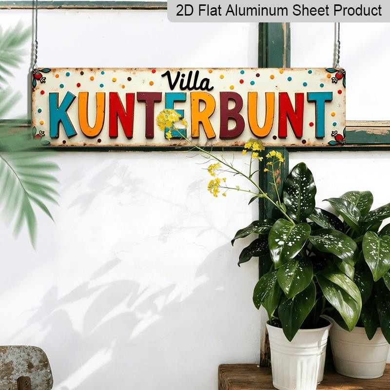 Drasawee Aluminium Dekoschild Bauernhaus-Stil Villa Kunterbunt Wanddekoration Multicolor B: 40 cm, H: 10 cm - Bild 5