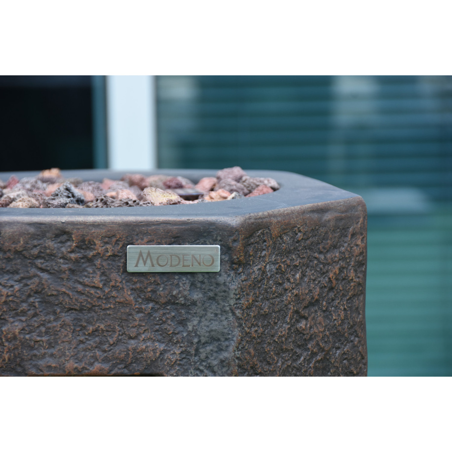 Elementi Gasfeuerstelle Tambora in Basalt-Optik braun aus Faserbeton mit rötlichen Lavasteinen, B/T/H: 50 x 48 x 70 cm - Bild 3